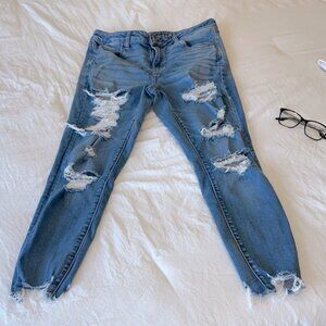 American Eagle Outfitters Ripped Light Blue Women's Jeans